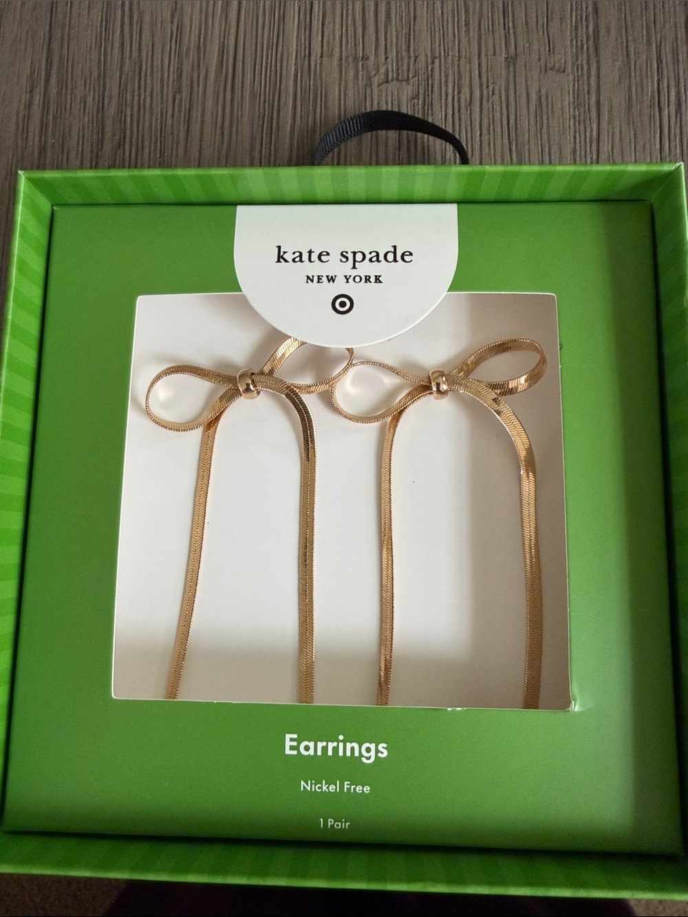 kate spade Gold Ribbon Bow Drop Earrings